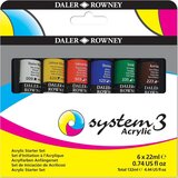 DALER ROWNEY Set akrilnih barv System 3, "Starter set" 6x22ml, (20615092) | Shoptok.si