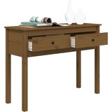  Konzolna mizica medeno rjava 100x35x75 cm trdna borovina, (20712464) | Shoptok.si