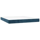  box spring s madracem LED tamnoplavi 160x200 cm baršun | shoptok.hr