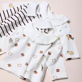 VAUVA komplekt od pamuka za bebu sa ogrlicom: pantalone sa stopicama i majica dugih rukava - Pruge | Eponuda.com