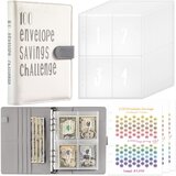 INF Mapa za proračun z ovojnicami za gotovino za izziv varčevanja Grey, (21734632) | Shoptok.si