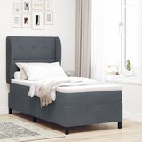 vidaXL Postelja s vzmetnico Temno siva 80x200 cm Žamet | Shoptok.si