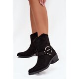 Boto Women's Cowboy Boots with Heel with Decorative Detail Black Halivine | Shoptok.si