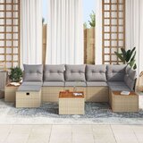 vidaXL 8-delni vrtni kavč set z blazinami bež poli ratan | Shoptok.si