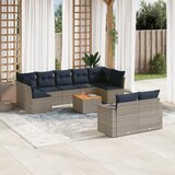 vidaXL 10-dijelni set vrtnih sofa od poliratana s jastucima sivi | shoptok.hr