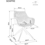  Stolica SEMPRE - Tkanina - svijetlo siva | shoptok.hr