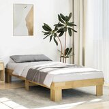 Maison Chic Posteljni okvir - Enojna postelja - Postelja za odrasle brez vzmetnice 90x200 cm masivni les hrast-J6707, (21761497) | Shoptok.si