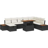  Sjedeća garnitura za vrt 9 kom. Crna poliratan 319 x 154 x 85 cm | shoptok.hr