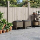 Vrtni otoman 2 Komad Siva i tamno siva 38 x 38 x 45 cm PE ratan | shoptok.hr