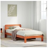 vidaXL Posteljni okvir brez vzmetnice voščeno rjav 75x190 cm borovina Cene