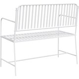  Vrtna klupa Jednostavna bijela 103,5 x 51,5 x 90 cm Čelik | shoptok.hr