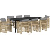  Vrtni set za objed 9 pcs Bež Čelik s prahom premazan | shoptok.hr