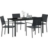  Set 3 Črna PE ratan, prašno lakirano jeklo 54x62.5x89 cm Trajno, (22087655) | Shoptok.si