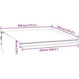 Tenda na automatsko uvlačenje antracit i bijela 450 x 350 cm | shoptok.hr