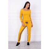 Kesi Set with a double stripe mustard+black cene