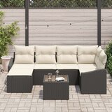 vidaXL 6-dijelni vrtni blagovaonski set s jastučićima smeđi poli ratan | shoptok.hr