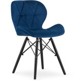 Brandless Žametni stol LAGO - mornarsko modra / črne noge x 4, (22030472) | Shoptok.si