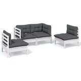 Maison Chic Seti vrtnega pohištva - Vrtna garnitura - Vrtni pohištvo set 4-delna z blazinami trdna borovina, (21815552) | Shoptok.si