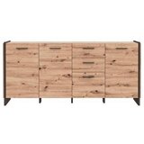 Hom`in Široka Komoda Flash, Barva Hrasta, Siva | Shoptok.si