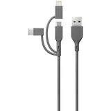 GP USB polnilni kabel USB 2.0 USB-A vtič\, Apple Lightning vtič \, USB-mikro-B vtič\, USB-C® vtič 1.00 m siva GPCBCY1NGYUSB313, (20432752)