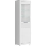 BRW VISOKA VITRINA FLAMES - BELA/BELA VISOK SIJAJ | Shoptok.si