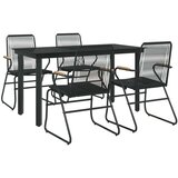vidaXL 5-dijelni vrtni blagovaonski set od PVC ratana crni | shoptok.hr