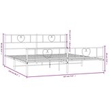  Metalni okvir kreveta uzglavlje i podnožje bijeli 183x213 cm | shoptok.hr