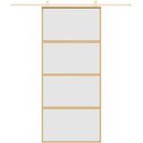  Drsna vrata zlata 90x205 cm mat ESG steklo in aluminij, (20983302) | Shoptok.si