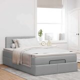 vidaXL Otomanski posteljni okvir z vzmetnico siv 120x200 cm blago | Shoptok.si