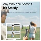  Tripod stabilizator Q19 smart AI sa selfie stickom i LED svetlom crni | Eponuda.com