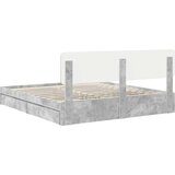  Postelja s shranjevanjem z vzglavjem Betonsko siva 180 x 200 cm, (5000106077) | Shoptok.si
