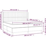 box spring s madracem LED tamnozeleni 200x200 cm baršun | shoptok.hr