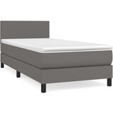Maison Chic Box spring postelja - Vzmetna postelja z vzmetnico siv 100x200 cm umetno usnje SL7038, (21900054) Cene