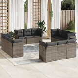 vidaXL 12-dijelni set vrtnih sofa od poliratana s jastucima sivi Cijene