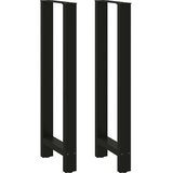  Noge za barski stol Crne 2 kom 50 x (110-111) cm Čelične Cijene