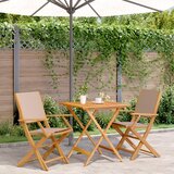  3-dijelni bistro set od tkanine i masivnog drva smeđesivi | shoptok.hr