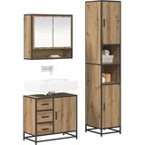  Set namještaja za kupaonicu 3 kom. Umjetnički hrast Smeđa 35 x 37,5 x 188,5 cm | shoptok.hr
