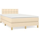  Krevet s oprugama i madracem krem 120 x 200 cm od tkanine | shoptok.hr