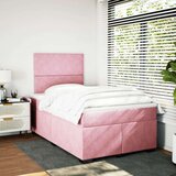 vidaXL Krevet s oprugama i madracem ružičasti 120 x 190 cm baršunasti | shoptok.hr