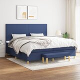  Krevet s oprugama i madracem plavi 200 x 200 cm od tkanine | shoptok.hr