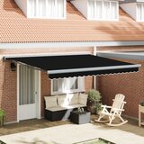 vidaXL Avtomatska retraktibilna tenda črna 400x300 cm, Nadomestna tkanina za tendo za okvir 4x3 m črna Cene