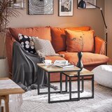 SoBuy komplet 2 kavnih mizic v barvi lesa v industrijskem slogu, (20814847) | Shoptok.si