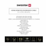 Swissten kabel HDMI 2.1, 120Hz, 48GB/s, 8K, 2m, pozlaćeni konekori, crni | shoptok.hr