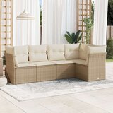  5-dijelni vrtni set sofa s jastucima bež od poliratana Cijene