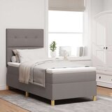  Box Spring Bed z vzmetnico Taupe Enojna Tkanina, (22051955) Cene