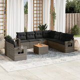 Maison Chic Seti vrtnega pohištva - Vrtna garnitura - Vrtni pohištvo set 10-delna z blazinami siv poli ratan, (21811744) | Shoptok.si