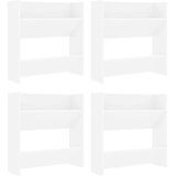 vidaXL Stenska omara za čevlje 4 kosi bela 60x18x60 cm iverna pl., (20709668) | Shoptok.si
