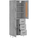  Visoka komoda siva betona 69,5x34x180 cm od konstruiranog drva Slike