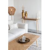White Label Stranska mizica z mizno ploščo v hrastovem dekorju v naravni barvi 40x120 cm Fabio – | Shoptok.si