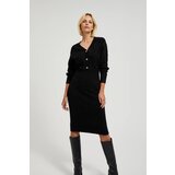Moodo Women's knitted dress - black Cene